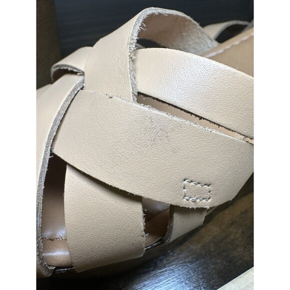 Seychelles Tan High Low Vacchetta Leather Platform Wedge Sandals Women's 8.5‎ - Picture 9 of 14